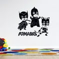 thumbnail image 1 of 3D Cartoon Animation PJ Masks Wall Decal - Vinyl Catboy Owlette And Gekko Home Adhesive Wall Art Decal | 19" x 20" Kids Bedroom Nursery Removable Decoration Sticker - Black, 1 of 5
