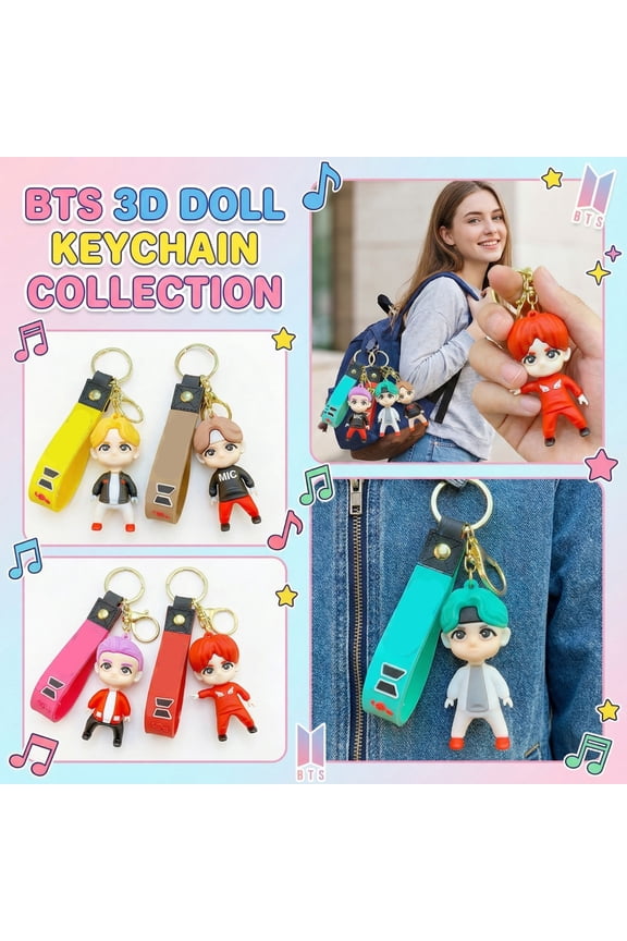 3D Cartoon Boy Figurine Keychain, Soft PVC Collectible Key Ring, Fashion Bag Pendant for Music Lovers( A )