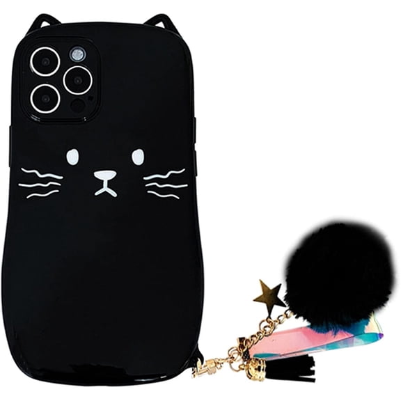 3D Cartoon Case Compatible with iPhone 11 Pro Max, Cute Cool Fun Soft Silicone Bumper Case Protective Cover (Cat Black, iPhone 11 Pro Max)