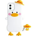 thumbnail image 1 of 3D Cartoon Case Compatible with iPhone 11 Pro Max, Cute Cool Fun Soft Silicone Bumper Case Protective Cover (Duck with Hat, iPhone 11 Pro Max), 1 of 14