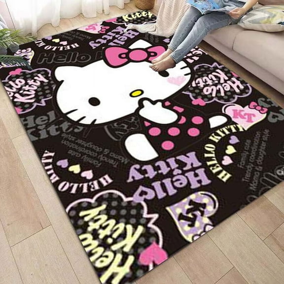 3D Cartoon Cute Hello Kitty Large -area Carpet Sanrio Home Living Room Bedroom Sofa Door Cushion