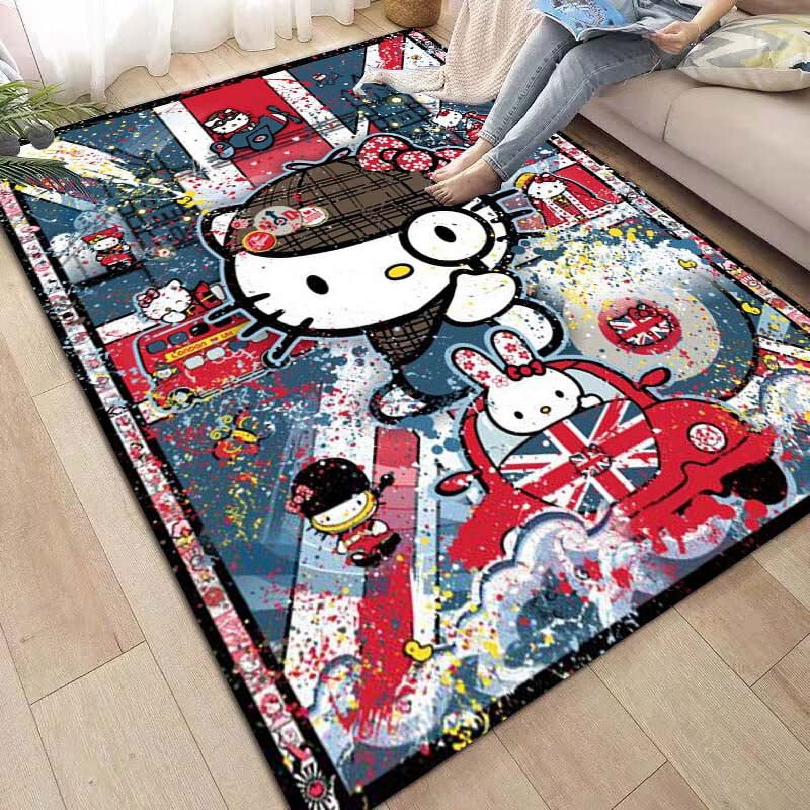 3D Cartoon Cute Hello Kitty Large -area Carpet Sanrio Home Living Room  Children's Bedroom Sofa Door Cushion - Walmart.com, image size:1600x1600