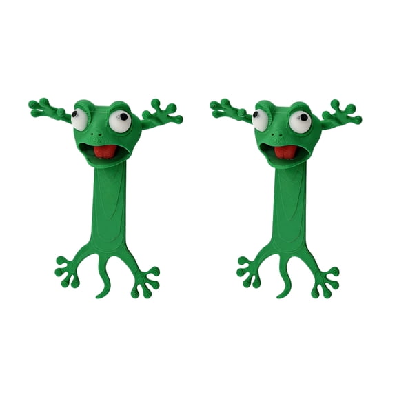 3D Cartoon Frog Bookmark Creative Novelty Book Clip Fun Animal Design for Reading School Office Library Study Supplies, 2Pcs