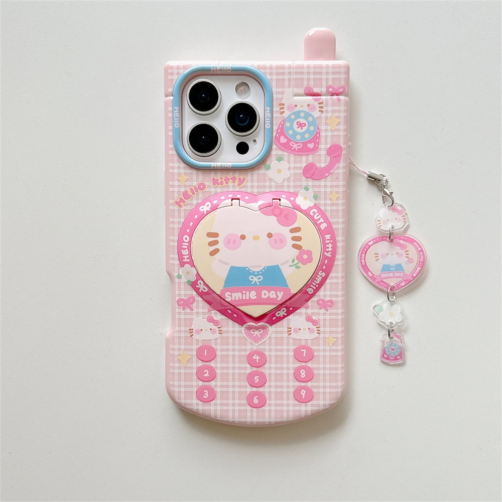 3D Cartoon Hello Kitty Kuromi Melody Phone Case Cover with Flip Mirror 3D Cartoon Hello Kitty Kuromi Melody Phone Case Cover with Flip Mirror