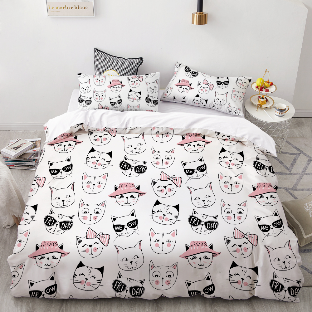 Cartoon Four-Piece Bedding Set for Students