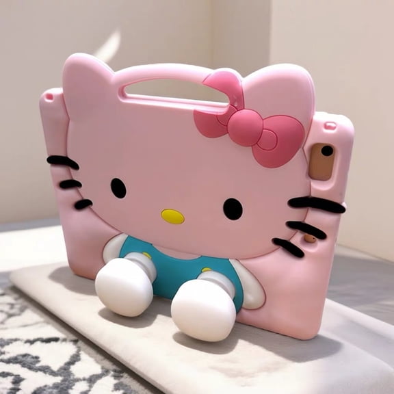 3D Cartoon Kitty Kuromi Melody Case for 2018/2017 iPad 9.7 5th / 6th A1893 A1954 A1822 A1823 Kids Shockproof Case for iPad 9.7 Inch 2018/2017 Cover with Handle & Shoulder Strap