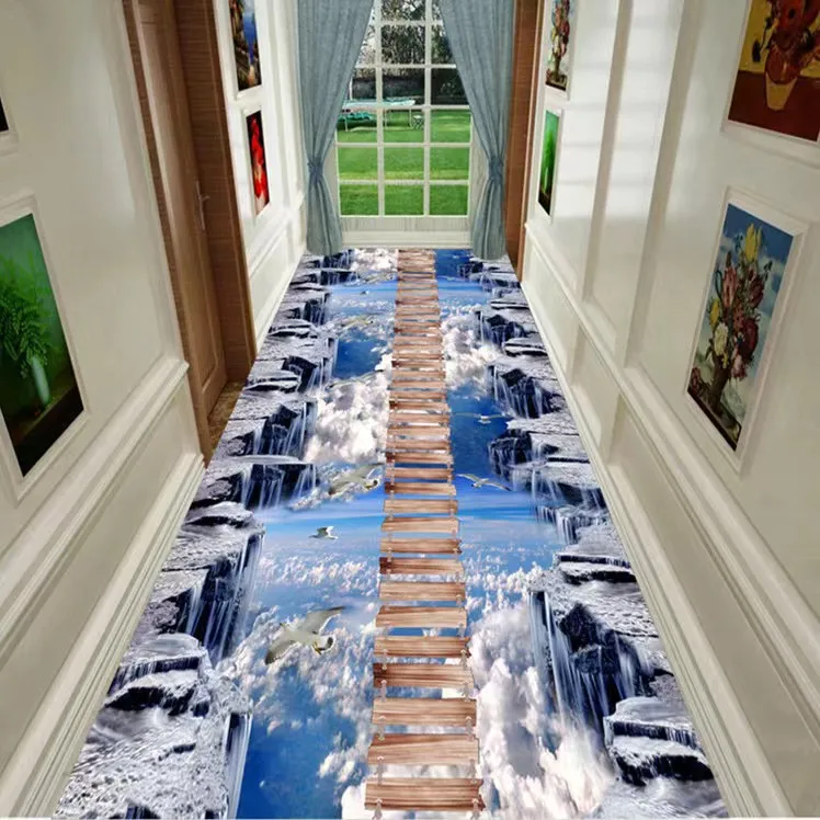 3D Cartoon Ocean Runners Corridor Carpets for Hallway Home r Antiskid
