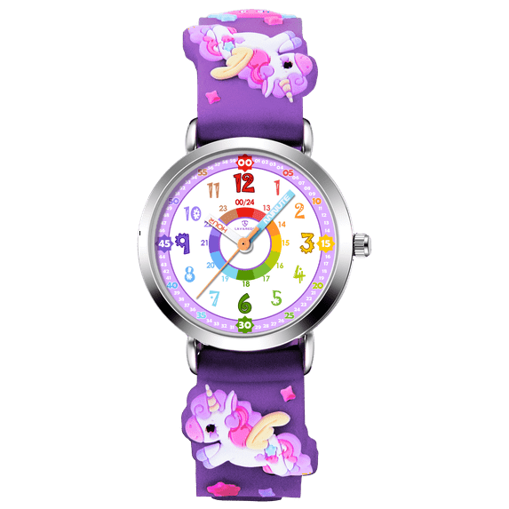 Kids Watch 3D Cartoon Watch Rainbow Dial Waterproof Watch for Girls Analog Watch with Quartz Movement Christmas Gift for Kids Age 4-12