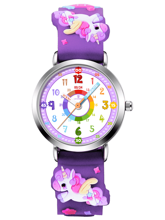 Kids Watch 3D Cartoon Watch Rainbow Dial Waterproof Watch for Girls Analog Watch with Quartz Movement Christmas Gift for Kids Age 4-12