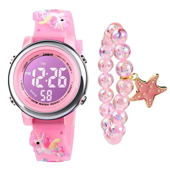 Kids 3D Cartoon Wristwatch for Ages 3-12 Digital Watches Waterproof Wristwatch with Cartoon Bracelet Gift for Girls Boys