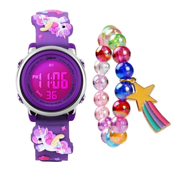 Kids 3D Cartoon Wristwatch for Ages 3-12 Digital Watches Waterproof Wristwatch with Cartoon Bracelet Gift for Girls Boys