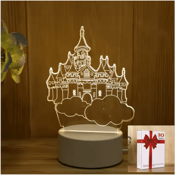 3D Castle LED Night Light  Touch & Remote Control Table Lamp for Kids, Home Dcor, and Gifts