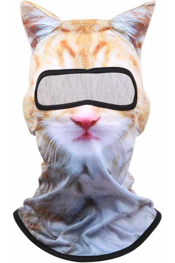 3D Cat Balaclava Face Mask with Ears, Animal Ski Mask for Winter Sports, Music Festivals, Raves, Halloween, Breathable Windproof Sheisty Mask for Men & Women