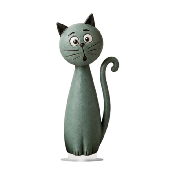 3D Cat Figurine, Christmas Home Tabletop Decoration Statue