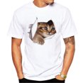 thumbnail image 1 of 3D Cat Print Men's T-Shirt Short Sleeve, 1 of 4