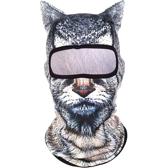 3D Cat Ski Balaclava Sheisty Face Mask with Ears Cute Animal Ski Mask Suitable for Festivals Raves Party Outdoor Activities