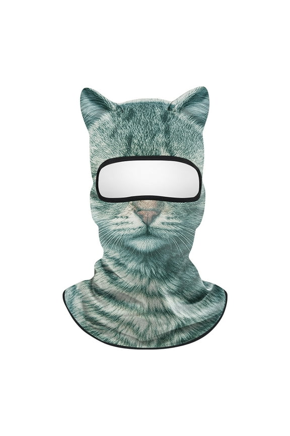 3D Cat Ski Balaclava Sheisty Face Mask with Ears Cute Animal Ski Mask Suitable for Festivals Raves Party Outdoor Activities
