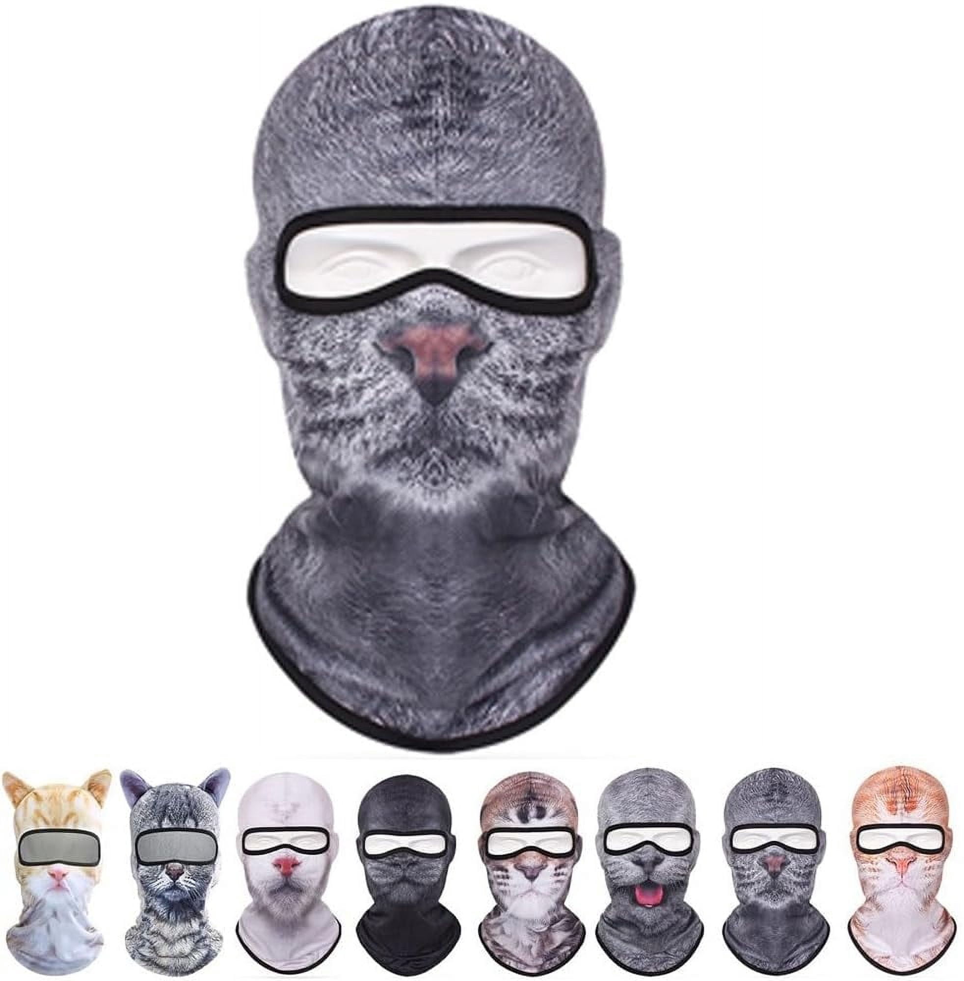 3D Cat Ski Balaclava Sheisty Face Mask with Ears,Cute Full Face Hood Mask Animal Ski Mask for Riding Sports Outdoor(Style F)
