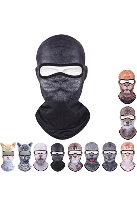 3D Cat Ski Balaclava Sheisty Face Mask with Ears,for Music Festivals,Raves,Ski,Halloween,Party Outdoor Activities