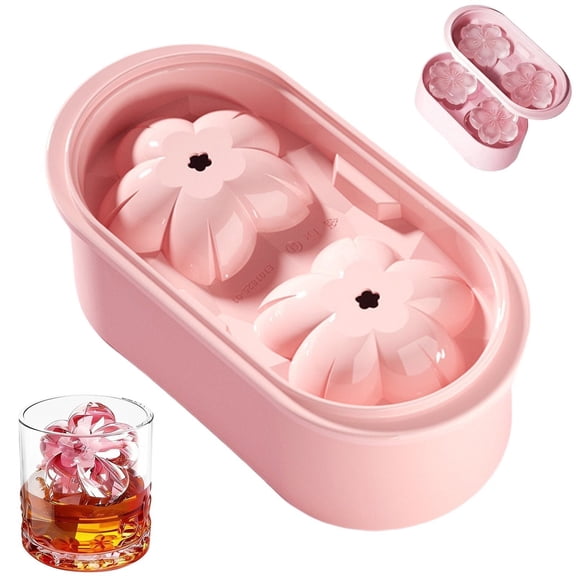 3D Cherry Blossoms Ice Silicone Flower TraysforBrandyforMen Silicone Fun Shapes Novelty Drink Tray, Cherry Blossom Ice Mold, 3D Flower Ice Tray, Brandy Ice Cube Maker