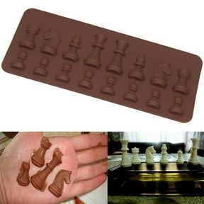 3D Chess Piece Silicone Cake Mould - DIY Reusable Baking Tool for Chocolate Fondant Crafts, Brown