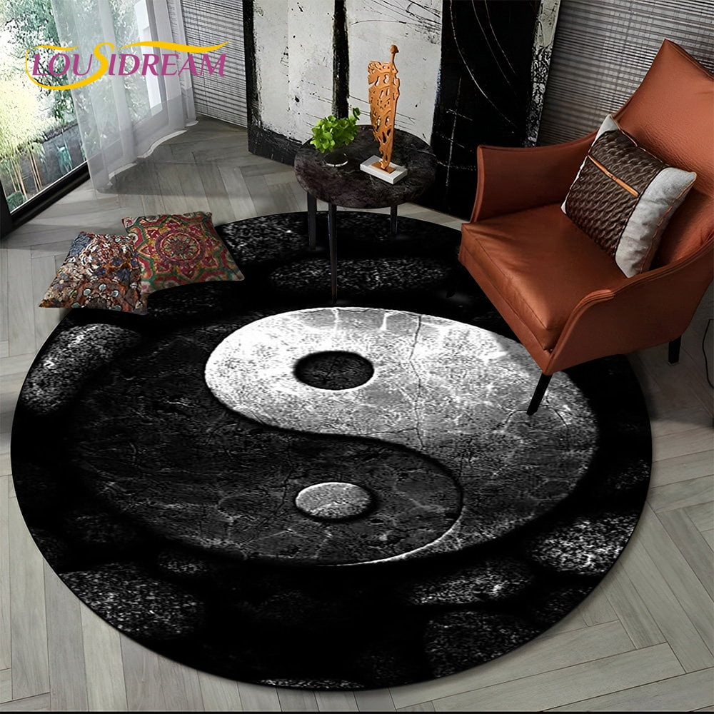 3D Chinese Tai Chi Bagua Yin Yang Round Area Rug Carpet Rug for Living ...