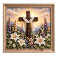 thumbnail image 1 of 3D Christian Fabric Poke Art Kit, Cross of Grace Garden Art Kit, Diy Craft Kit For Adults, 1 of 3