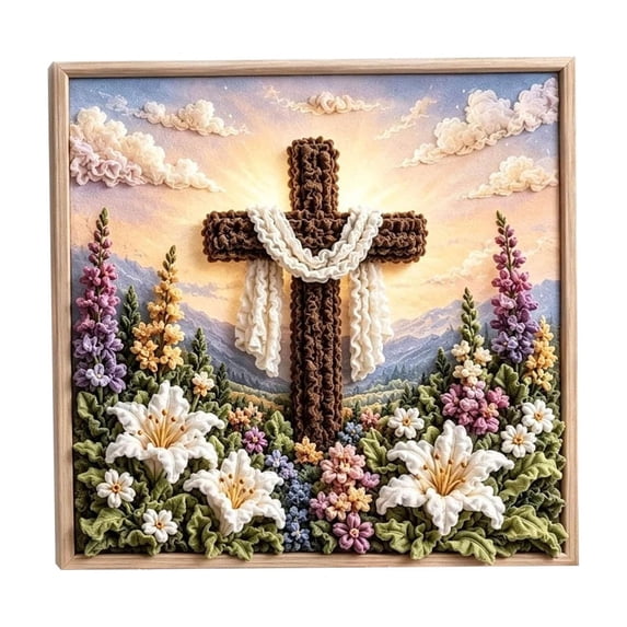 3D Christian Fabric Poke Art Kit, Pre-Cut Fabric Craft Set for Adult Beginners, Nativity Scene Textured Wall Decoration, Christian Gifts & Christmas Presents for Women