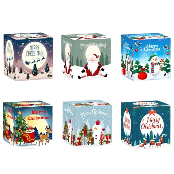 3D Christmas Candy Gift Boxes;Eco-Friendly Christmas Cookie Packaging;Decorative Christmas Treat Ornaments;Foldable Santa Claus Goodie Boxes