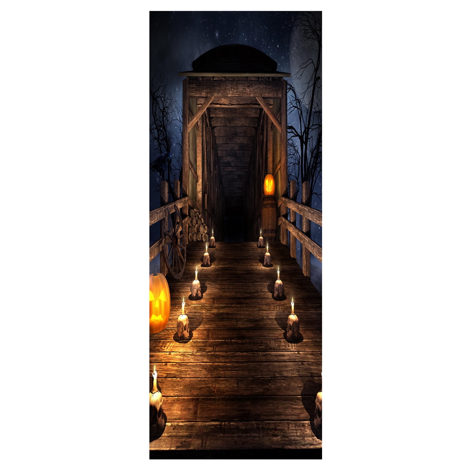 3D Christmas Door Decal StickerChristmas Door Cover Stickers Decor