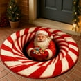 thumbnail image 1 of 3D Christmas Doormat 16 Inch Round - Non Slip Holiday Rug with Stereoscopic Visual Effect - Festive Entryway Mat for Front Door Kitchen Bathroom - Absorbent Dirt Proof Floor Carpet for Home Decor, 1 of 7