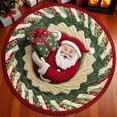 thumbnail image 1 of 3D Christmas Doormat 16 Inch Round - Non Slip Holiday Rug with Stereoscopic Visual Effect - Festive Entryway Mat for Front Door Kitchen Bathroom - Absorbent Dirt Proof Floor Carpet for Home Decor, 1 of 6