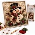 thumbnail image 1 of 3D Christmas Fabric Poke Art Kit, 3D Fabric Poke Art Kit for Adults with Pre-Cut Squares, Adult DIY Needle Punch Craft Kit, Vintage Holiday Handmade Christmas Decorations, 1 of 7