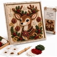 thumbnail image 1 of 3D Christmas Fabric Poke Art Kit, 3D Fabric Poke Art Kit for Adults with Pre-Cut Squares, Adult DIY Needle Punch Craft Kit, Vintage Holiday Handmade Decorations Christmas Decor, 1 of 7