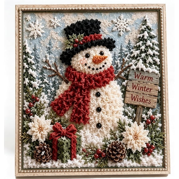 3D Christmas Fabric Poke Art Kit | DIY Christmas Craft Kit with Simple Illustrated Guide,Handmade Fabric Poke Art Kit for Adults and Beginners Christmas Decorations
