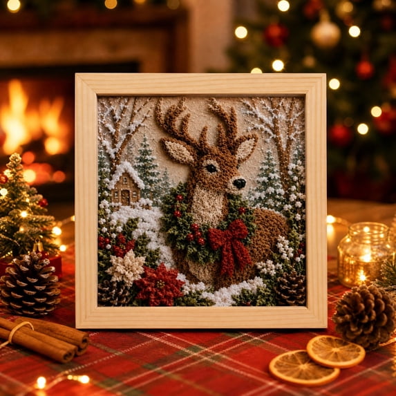 3D Christmas Fabric Poke Art Kit,Handmade