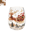 thumbnail image 1 of 3D Christmas Glass Art Cup, 3D Relief Clear Stemless Wine Glass, Festive Christmas Themed Drinkware for Home Bar, Christmas Party and Family Gathering Decoration B, 1 of 6