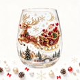 thumbnail image 1 of 3D Christmas Glass Art Cup 3D Xmas Drinking Glass Cup Collection Christmas Glassware Art Stemless Wine Glasses Handcrafted Festive Holiday Glassware for Xmas Party Home Decor Gifts, 1 of 6