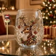 thumbnail image 1 of 3D Christmas Glass Art Cup, Christmas Cups Glass, Luxury Raised Holiday Glassware for Drinks, 3D Santa Stemless Wine Glasses, Glassware for Coffee, Tea, Juice, Milk, 1 of 8