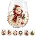 thumbnail image 1 of 3D Christmas Glass Art Cup, Christmas Cups Stemless Wine Glasses Holiday Glassware, Xmas Party Home Festive Decor Gifts, 1 of 7
