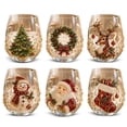 thumbnail image 1 of 3D Christmas Glass Art Cup Drinking Glasses, Christmas Stemless Wine Glasses, 3D Drinking Glass Cup for Coffee Cocktails Whiskey Soda, Unique Christmas Gift, 1 of 6