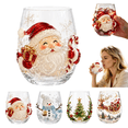 thumbnail image 1 of 3D Christmas Glass Art Cup -Luxury Raised Holiday Glassware for Drinks Bring Christmas Magic to Every Sip—Perfect For Wine, Coffee, Tea, Juice, Party Tables, Holiday DéCor, and Gifts(Santa), 1 of 9