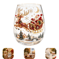 thumbnail image 1 of 3D Christmas Glass Art Cup,Stemless Wine Glass for Holiday Drinks Luxury,Raised Holiday Glassware,Raised 3D Design for Coffee,Tea,Juice,Milk,Xmas Party Suitable for Serving Hot or Cold 1Pc B, 1 of 6