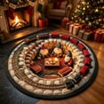 thumbnail image 1 of 3D Christmas Gnome Train Round Area Rug - Soft Non-Slip Washable Floor Mat for Living Room Bedroom Entryway Festive Holiday Decor, 1 of 7