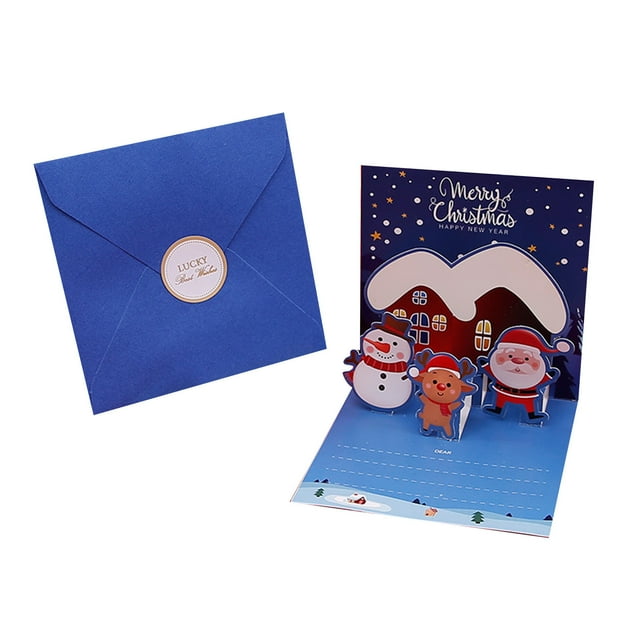 3D Christmas Greeting Card Christmas Eve Message Holiday Card