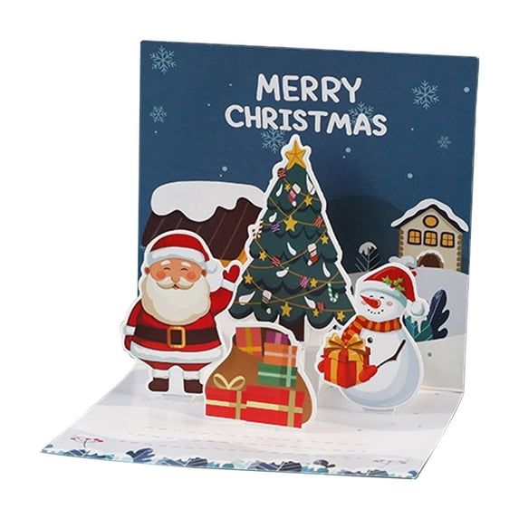 3D Christmas Greeting Cards Festive Scene for Friends Grandchildren Holiday Greetings Christmas Decorations by MPOISVA