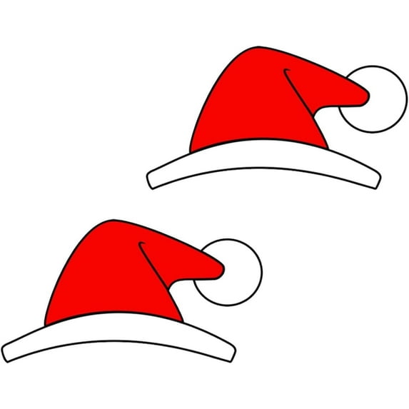 3D Christmas Hat Car Sticker for Tesla Front & Rear Logo Emblem,Waterproof Vinyl Car Decals Decoration Automotive Stickers Perfect Holiday Stickers for Water Bottles, Laptop