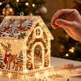 thumbnail image 1 of 3D Christmas House Pearl Art Kit, Acrylic Bead Craft Set with LED Lights, DIY Festive House Ornament Decoration for Tree, Tabletop, Mantel, Living Room, Festive Craft, E, 1 of 7