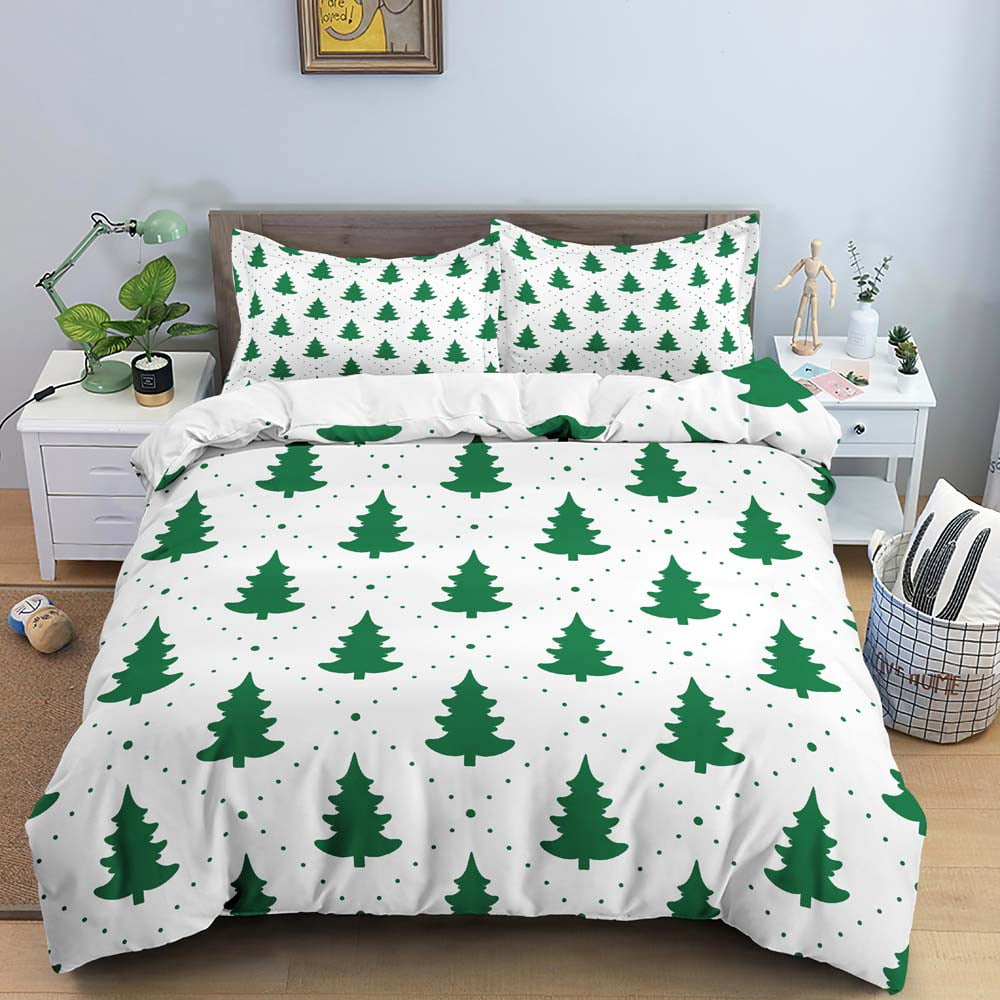 3D Christmas King Duvet Cover Set Kids Cartoon Merry Christmas Red