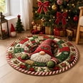 thumbnail image 1 of 3D Christmas Optical Illusion Round Rug, Christmas Gnome Quilt Tunnel Visual Trap Floor Mat for Living Room, Entryway, Bedroom and Holiday Home Decor, 23.62 Inch, 1 of 7